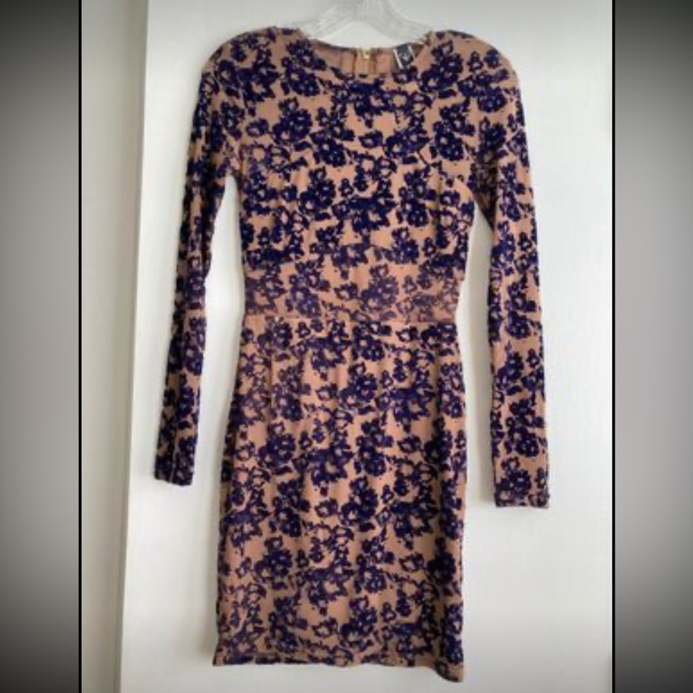 Navy and nude dress